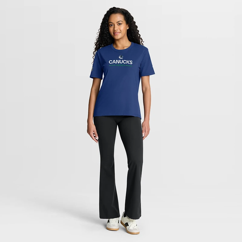 Women's Fanatics Blue Vancouver Canucks Authentic Pro Primary T-Shirt