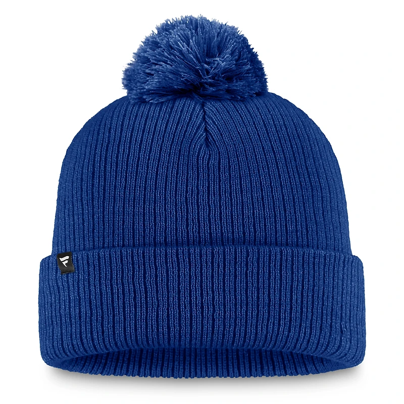 Bonnet en tricot à revers avec pompon Fanatics Cobalt Vancouver Canucks pour femme