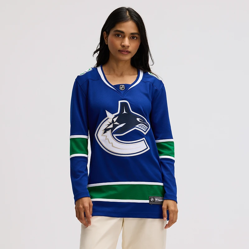 Maillot Breakaway Premier des Canucks de Vancouver Fanatics pour femmes, bleu