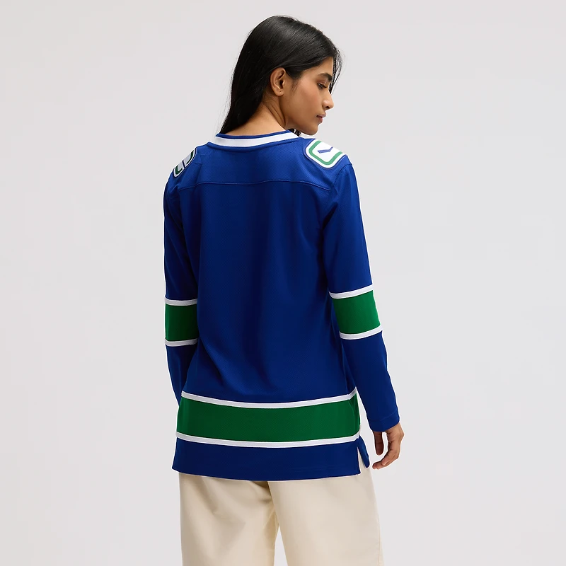 Maillot Breakaway Premier des Canucks de Vancouver Fanatics pour femmes, bleu