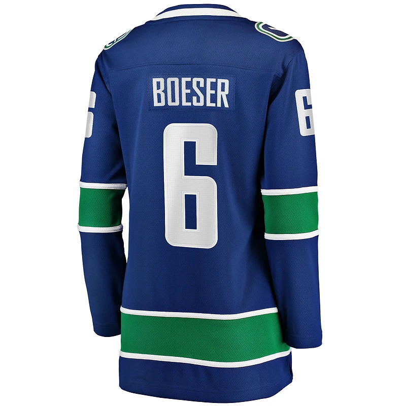 Fanatiques féminines de marque Brock Boeser Blue Vancouver Canucks Home Breakaway - Maillot joueur