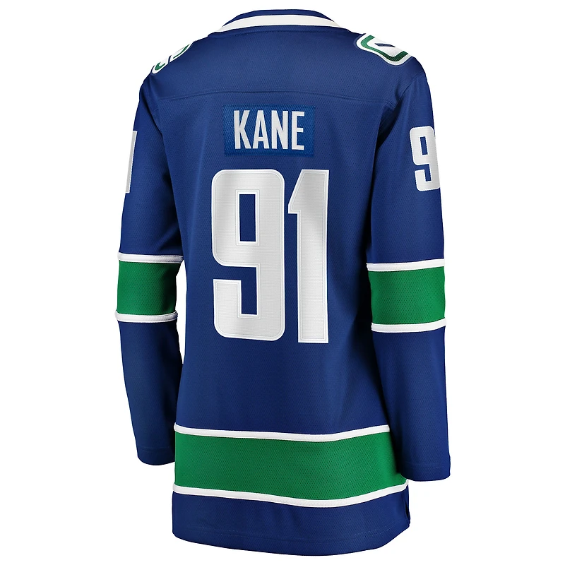 Maillot bleu de joueuse échappée à domicile des Vancouver Canucks Evander Kane pour femmes Fanatics