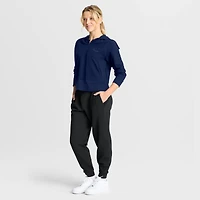 Women's Fanatics Navy Vancouver Canucks Authentic Pro Road Tri-Blend Quarter-Zip Hoodie