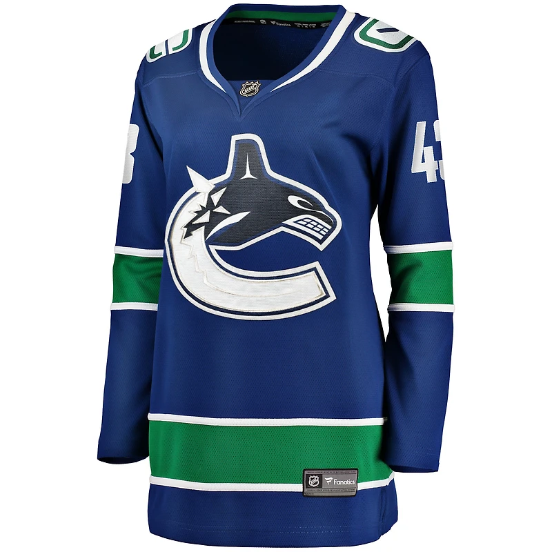 Women's Fanatics Quinn Hughes Blue Vancouver Canucks Home Breakaway Jersey