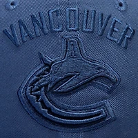 Women's Fanatics  Vancouver Canucks Blue/White Iconic Lockup Adjustable Trucker Hat