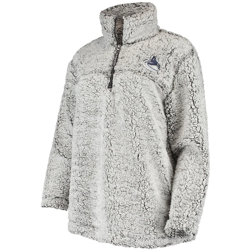 Veste à quart de zip en sherpa G-III 4Her par Carl Banks pour femmes, grise, des Canucks Vancouver