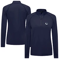 Women's Levelwear Navy Vancouver Canucks Kinetic Insignia Core Raglan Quarter-Zip Top