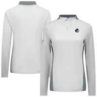 Haut à glissière quart de tour Moxie Insignia Core pour femme des Vancouver Canucks Levelwear blanc