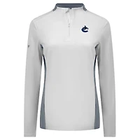 Haut à glissière quart de tour Moxie Insignia Core pour femme des Vancouver Canucks Levelwear blanc