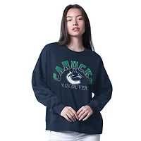 Women's Starter Blue Vancouver Canucks Feud Fleece Sweatshirt