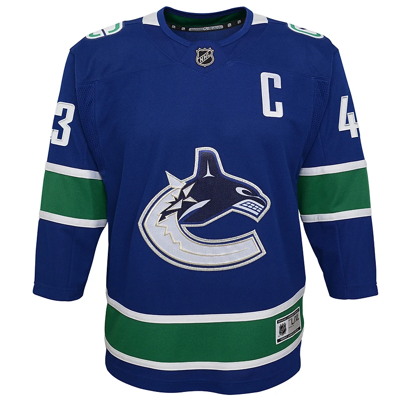 Youth Quinn Hughes Blue Vancouver Canucks Home Premier Player Jersey