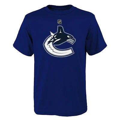 T-shirt bleu avec logo principal des Canucks de Vancouver pour jeunes