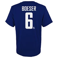T-shirt bleu avec nom et numéro des Canucks de Vancouver Brock Boeser pour jeunes