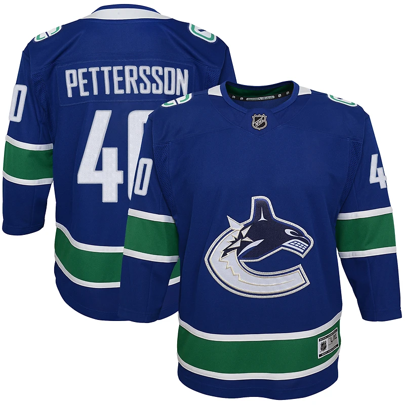 Jeune Elias Pettersson Bleu Vancouver Canucks 2019/20 Domicile - Maillot Premier Joueur