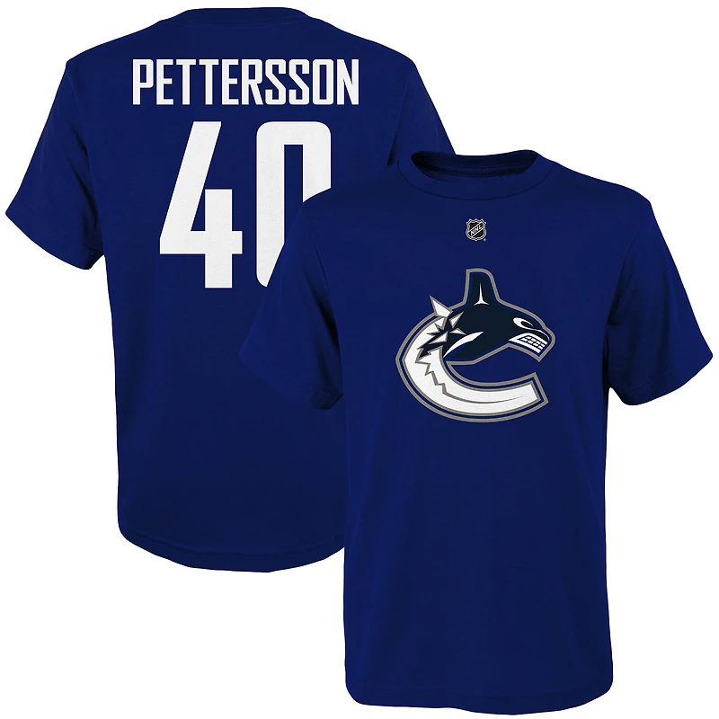 Jeune Elias Pettersson Blue Vancouver Canucks Player Name & Number - T-shirt