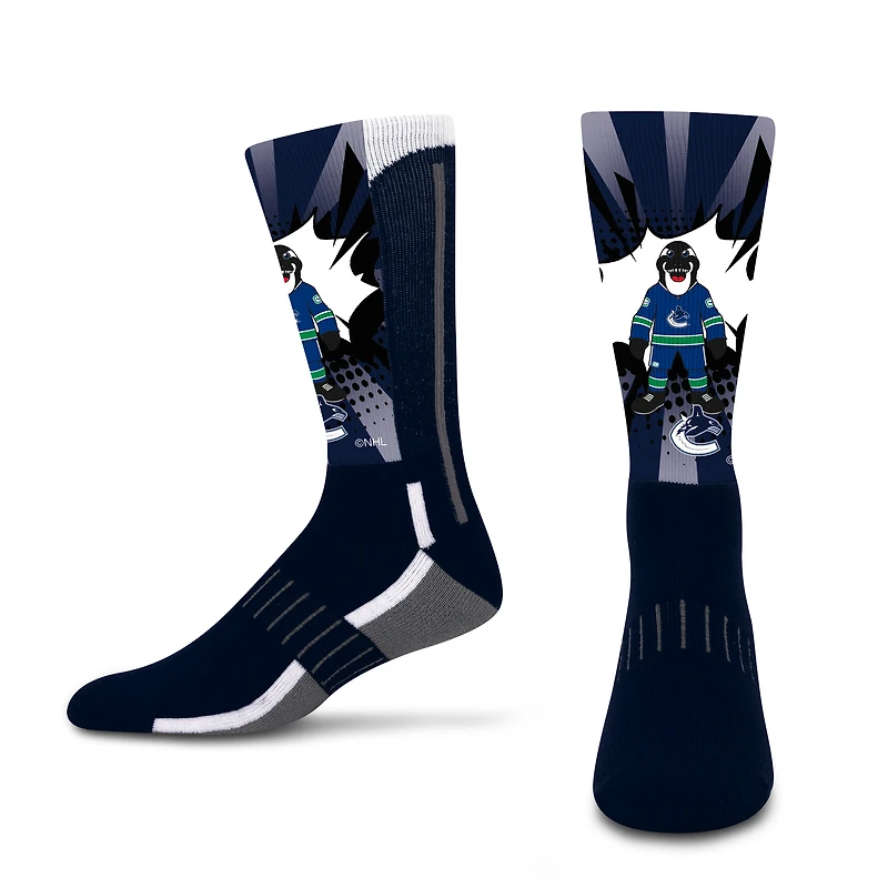 Chaussettes Ka-Pow Crew de la mascotte des Canucks de Vancouver pour les jeunes pieds nus
