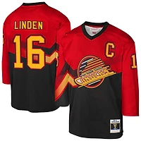 Youth Mitchell & Ness Trevor Linden Black Vancouver Canucks 1995/96 Blue Line Retired Player Jersey