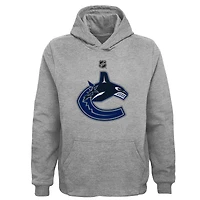 Sweat à capuche Outerstuff gris chiné pour jeunes, logo principal des Canucks de Vancouver