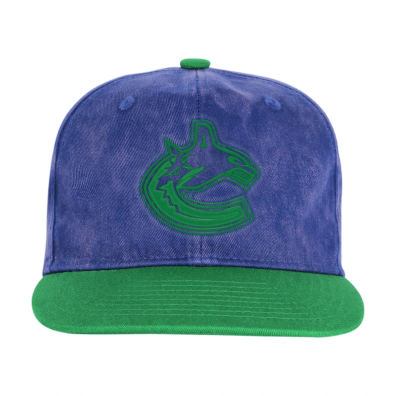 Casquette ajustable True Retro bleue des Canucks de Vancouver pour jeunes Outerstuff