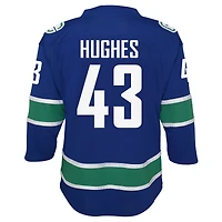 Maillot de joueur alternatif réplique bleu pour jeunes Quinn Hughes des Vancouver Canucks