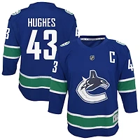 Maillot de joueur alternatif réplique bleu pour jeunes Quinn Hughes des Vancouver Canucks