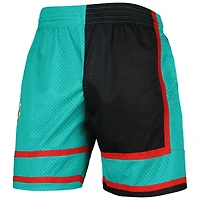 Mitchell & Ness pour homme Noir/Turquoise Vancouver Grizzlies Hardwood Classics 2001 Split Swingman Short