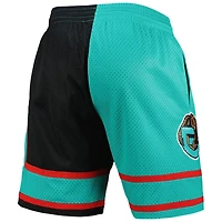 Mitchell & Ness pour homme Noir/Turquoise Vancouver Grizzlies Hardwood Classics 2001 Split Swingman Short