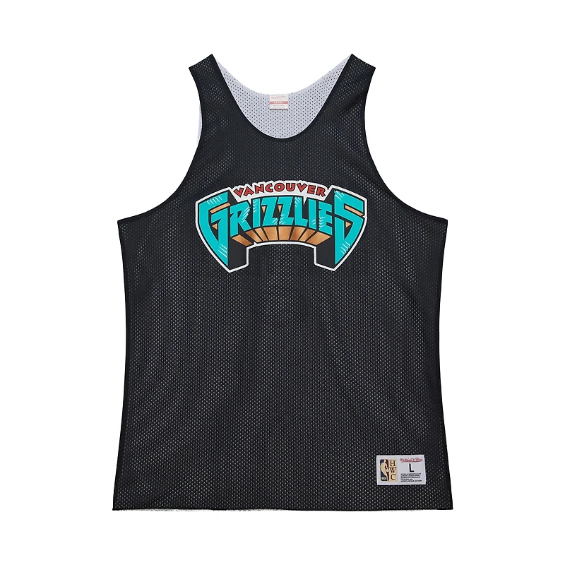 Maillot d'entraînement réversible en maille Hardwood Classics Vancouver Grizzlies noir/blanc Mitchell & Ness pour homme