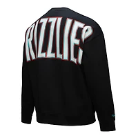 Men's Mitchell & Ness Black Vancouver Grizzlies Hardwood Classics There Back 2.0 Vintage Pullover Sweatshirt
