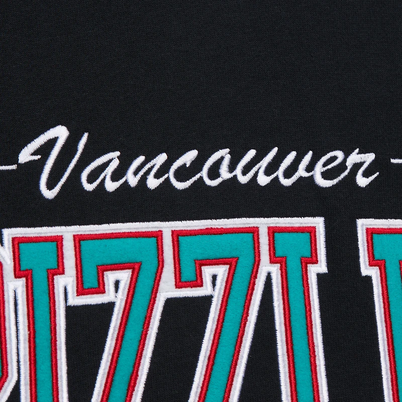 Men's Mitchell & Ness Black Vancouver Grizzlies Hardwood Classics There Back 2.0 Vintage Pullover Sweatshirt