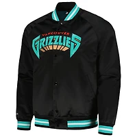 Men's Mitchell & Ness Vancouver Grizzlies Hardwood Classics Throwback Wordmark Raglan Full-Snap Jacket