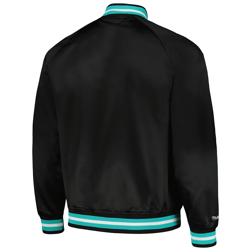 Men's Mitchell & Ness Vancouver Grizzlies Hardwood Classics Throwback Wordmark Raglan Full-Snap Jacket