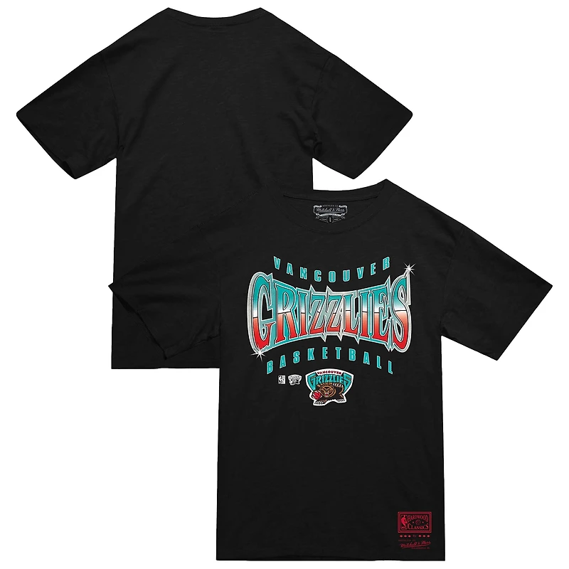 T-shirt noir lumineux pour homme Mitchell & Ness Vancouver Grizzlies Worldwide Collection