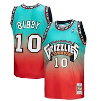Mitchell & Ness Mike Bibby Teal/Red Vancouver Grizzlies - Maillot de joueur Fadeaway Swingman 1998/99