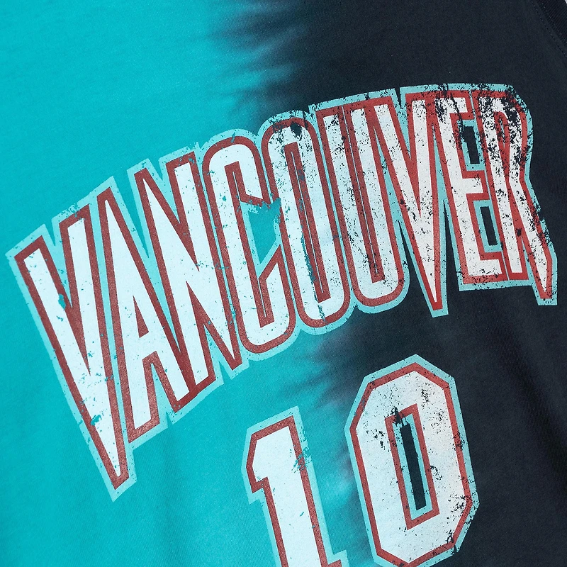 Mitchell & Ness Mike Bibby Turquoise/Noir Vancouver Grizzlies Hardwood Classics Tie-Dye Nom et numéro pour homme - Débardeur