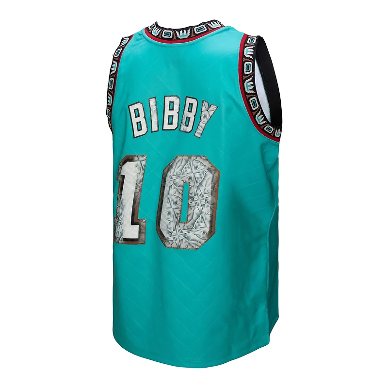 Mitchell & Ness Mike Bibby Turquoise Vancouver Grizzlies 1998/99 Hardwood Classics 75e anniversaire Diamond Swingman - Maillot