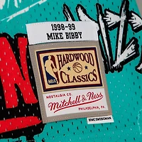 Men's Mitchell & Ness Mike Bibby Turquoise Vancouver Grizzlies 1998/99 Hardwood Classics Slap Sticker Swingman - Jersey