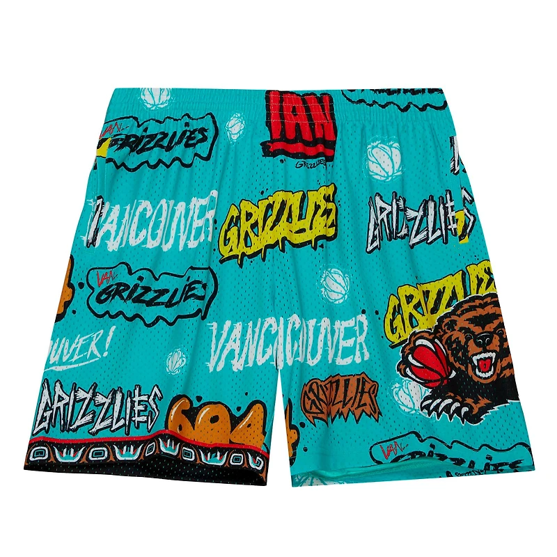 Mitchell & Ness Turquoise Vancouver Grizzlies Hardwood Classics Slap Sticker Swingman pour homme - Short