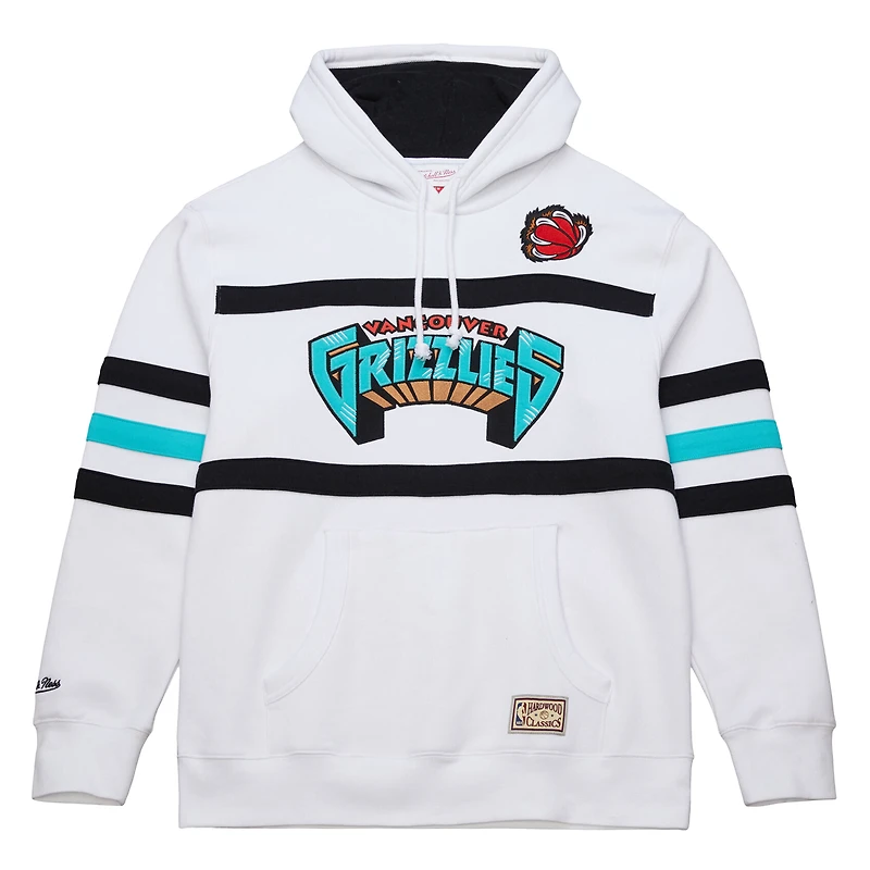 Sweat à capuche blanc pour homme Vancouver Grizzlies Hardwood Classics Nights Head Coach de Mitchell & Ness