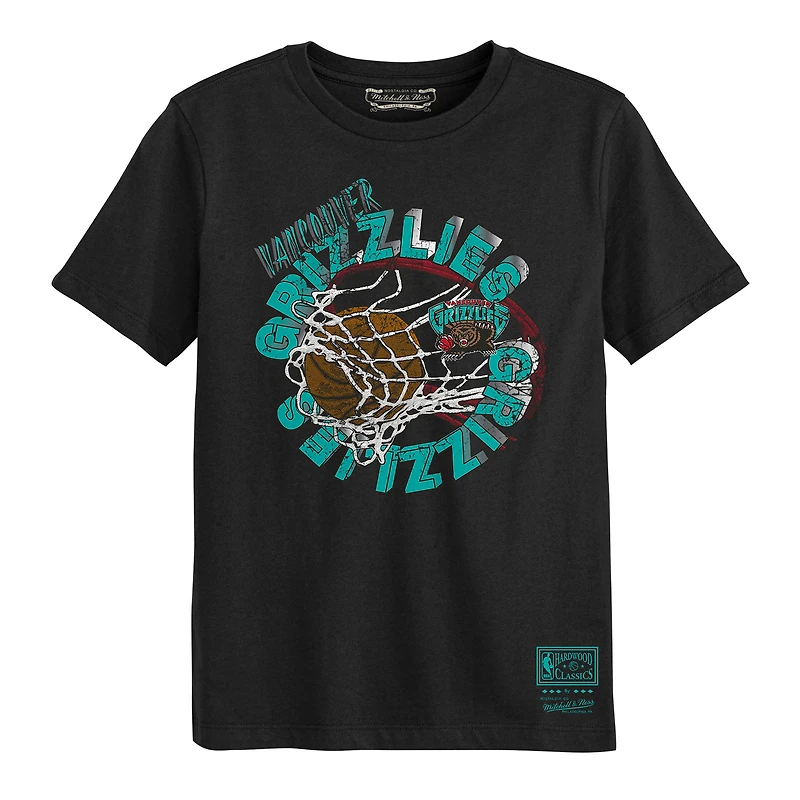 T-shirt noir « In The Net » des Grizzlies de Vancouver pour enfants d'âge préscolaire Mitchell & Ness