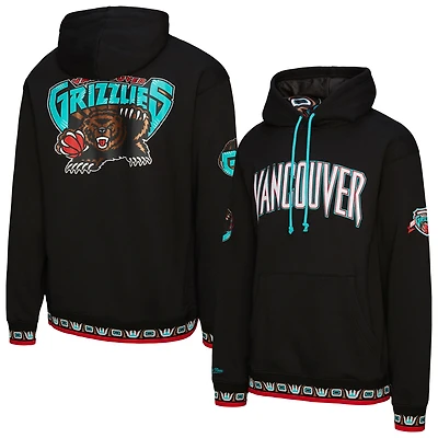 Sweat à capuche épais vintage noir unisexe des Grizzlies de Vancouver Mitchell & Ness