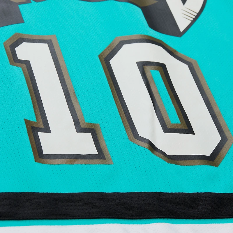 Unisex Mitchell & Ness Mike Bibby Turquoise Vancouver Grizzlies Maxxed Out Fashion Hockey Jersey