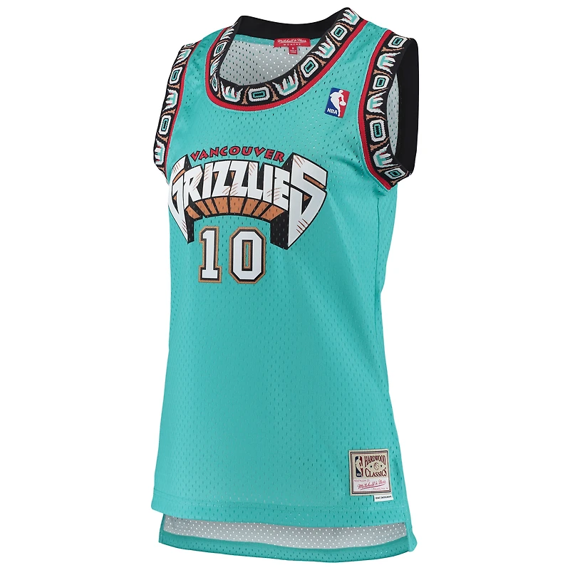 Women's Mitchell & Ness Mike Bibby Turquoise Vancouver Grizzlies 1998/99 Hardwood Classics Swingman Jersey