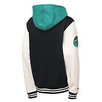 Youth Mitchell & Ness Black Vancouver Grizzlies Hardwood Classics Courtside Fleece Full-Snap Hooded Jacket