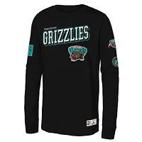 Youth Mitchell & Ness  Black Vancouver Grizzlies Hardwood Classics Training Camp Long Sleeve T-Shirt