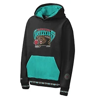 Sweat à capuche en polaire Mitchell & Ness noir pour enfant, modèle Playmaker des Vancouver Grizzlies.