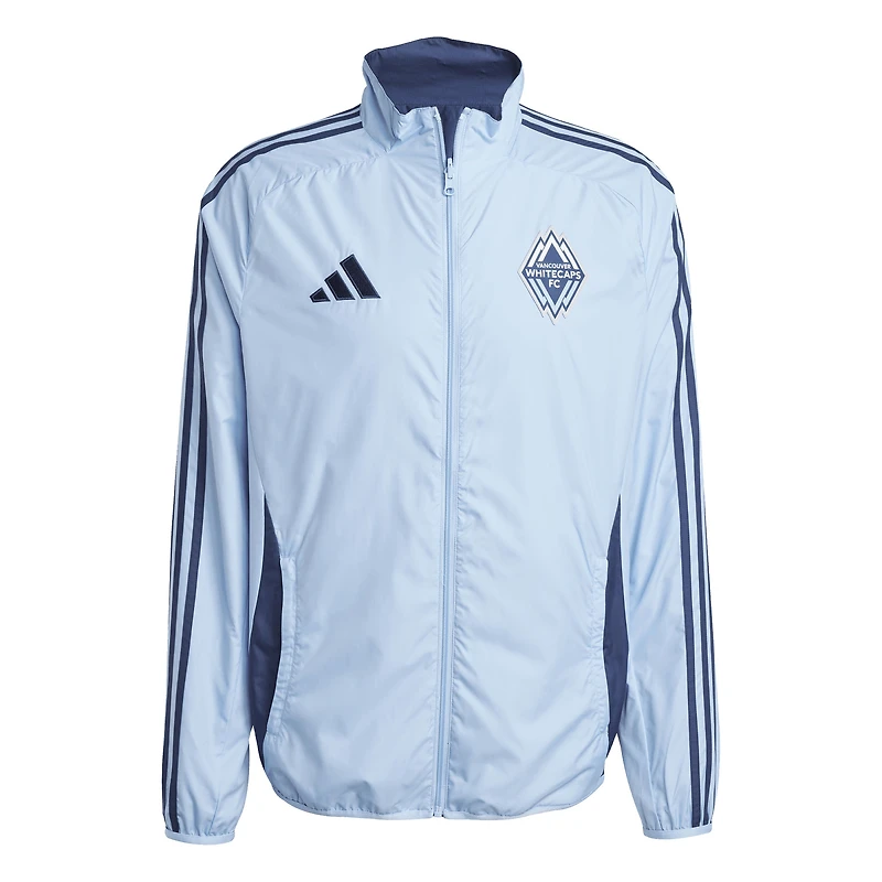 Men's adidas  Light Blue Vancouver Whitecaps FC 2025 Reversible Full-Zip Raglan Anthem Jacket