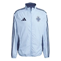 Men's adidas  Light Blue Vancouver Whitecaps FC 2025 Reversible Full-Zip Raglan Anthem Jacket