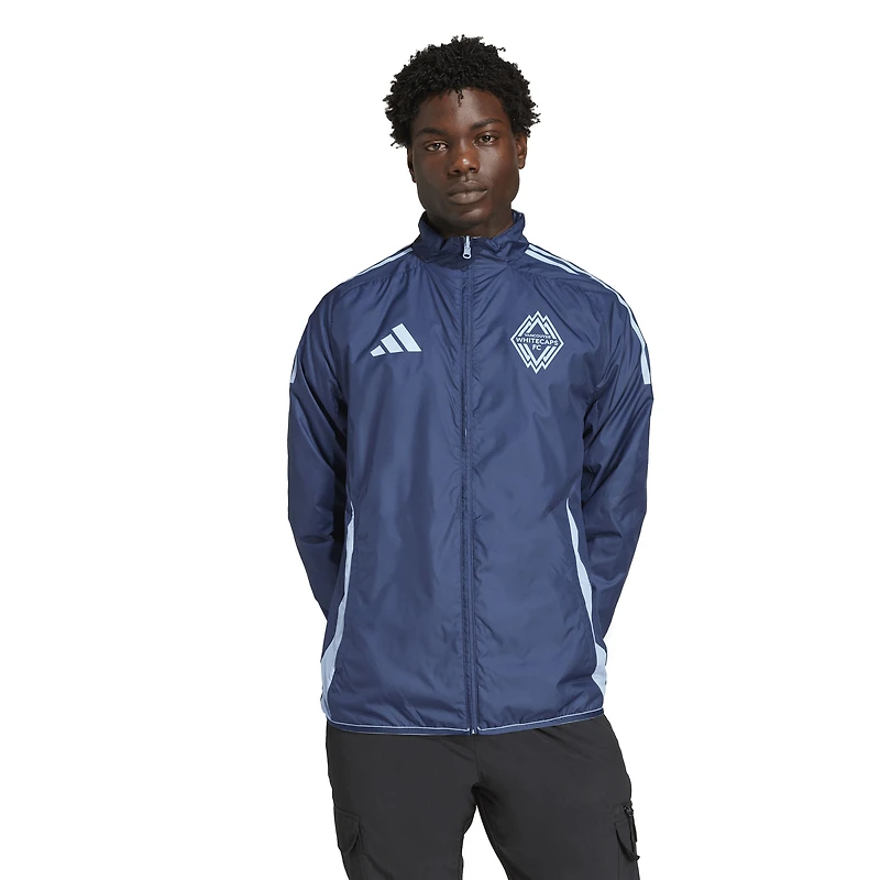 Men's adidas  Light Blue Vancouver Whitecaps FC 2025 Reversible Full-Zip Raglan Anthem Jacket