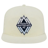 Casquette de golf à visière snapback Vancouver Whitecaps FC 2025 Kickoff de New Era pour homme, couleur crème